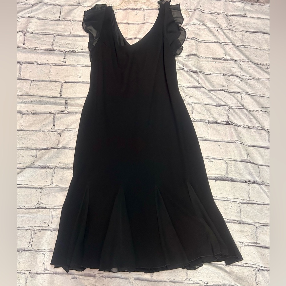 Elegant Black Ruffle Sleeve Dress